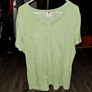 Like LOVE mineral Washed Green Vneck Tshirt!